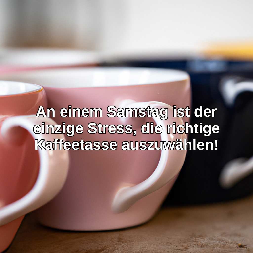 An einem Samstag ist der einzige Stress, die richtige Kaffeetasse auszuwählen!