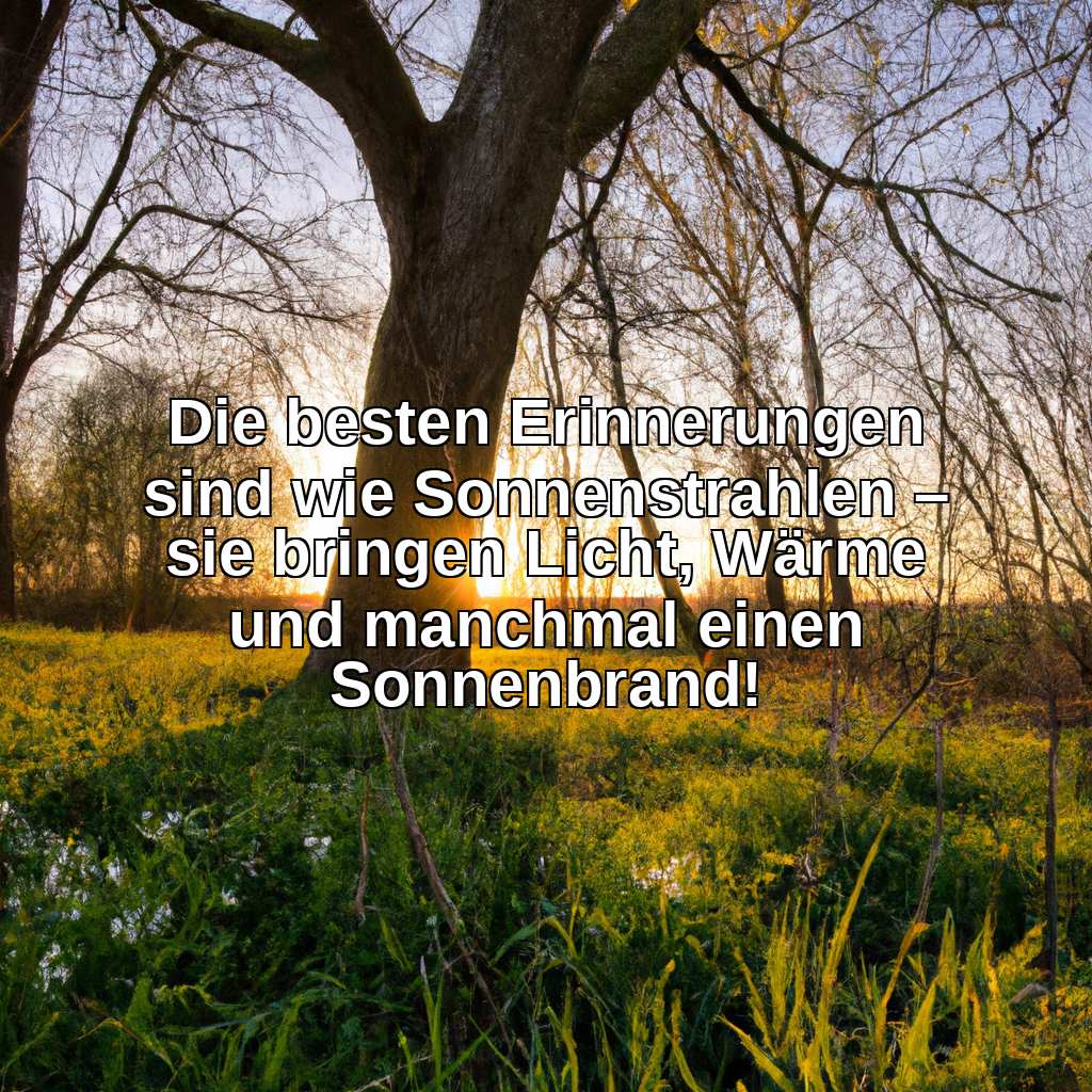 Die besten Erinnerungen sind wie Sonnenstrahlen – sie bringen Licht, Wärme und manchmal einen Sonnenbrand!