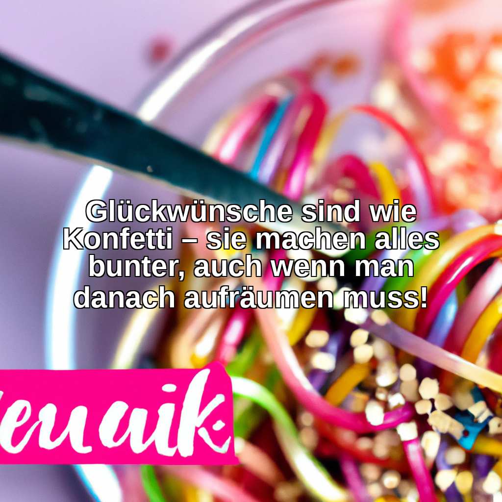 Glückwünsche sind wie Konfetti – sie machen alles bunter, auch wenn man danach aufräumen muss!
