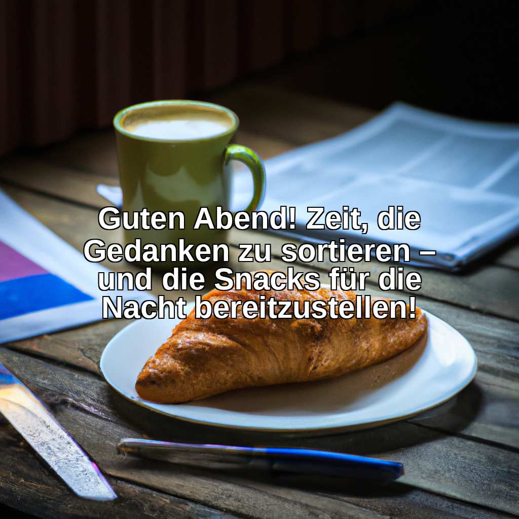 Guten Abend! Zeit, die Gedanken zu sortieren – und die Snacks für die Nacht bereitzustellen!