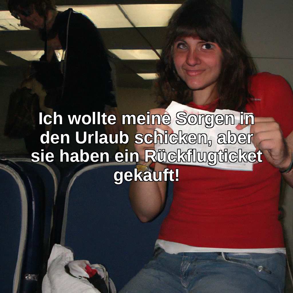 Ich wollte meine Sorgen in den Urlaub schicken, aber sie haben ein Rückflugticket gekauft!
