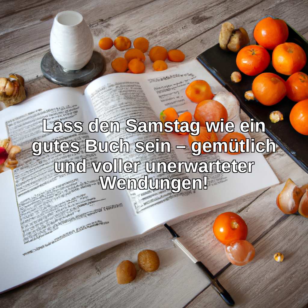Lass den Samstag wie ein gutes Buch sein – gemütlich und voller unerwarteter Wendungen!