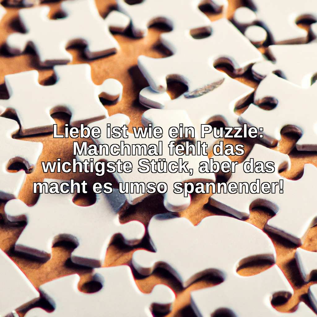 Liebe ist wie ein Puzzle: Manchmal fehlt das wichtigste Stück, aber das macht es umso spannender!