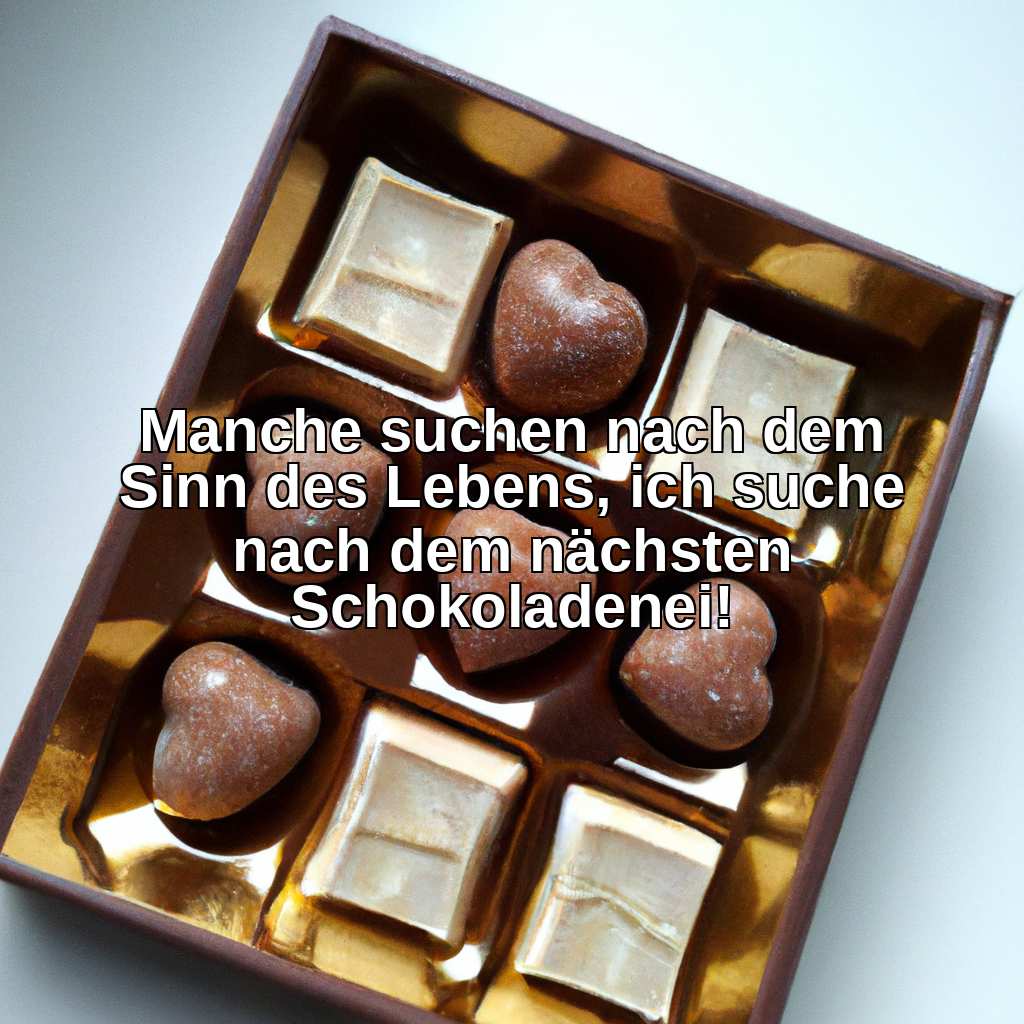 Manche suchen nach dem Sinn des Lebens, ich suche nach dem nächsten Schokoladenei!