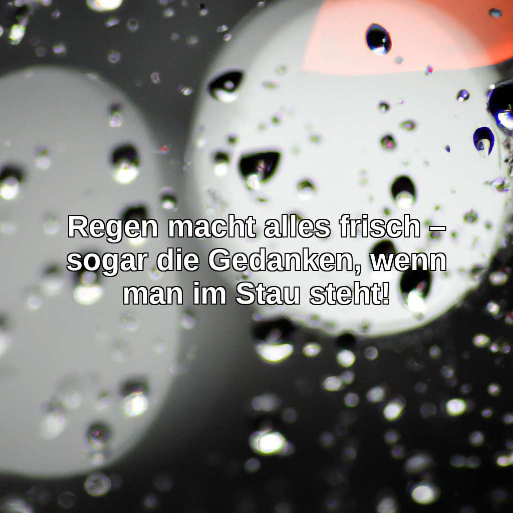 Regen macht alles frisch – sogar die Gedanken, wenn man im Stau steht!