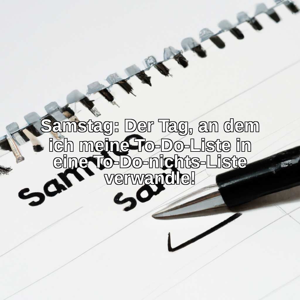 Samstag: Der Tag, an dem ich meine To-Do-Liste in eine To-Do-nichts-Liste verwandle!