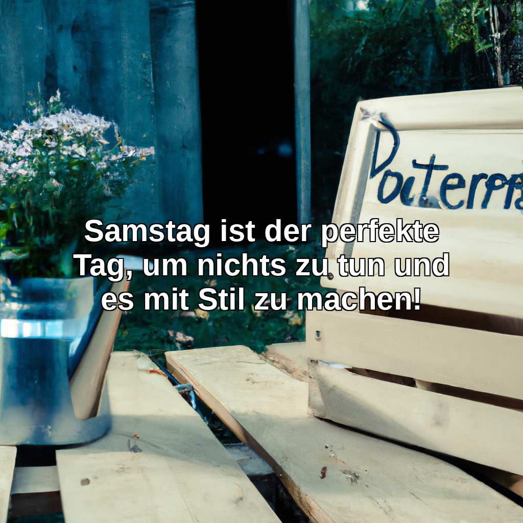 Samstag ist der perfekte Tag, um nichts zu tun und es mit Stil zu machen!