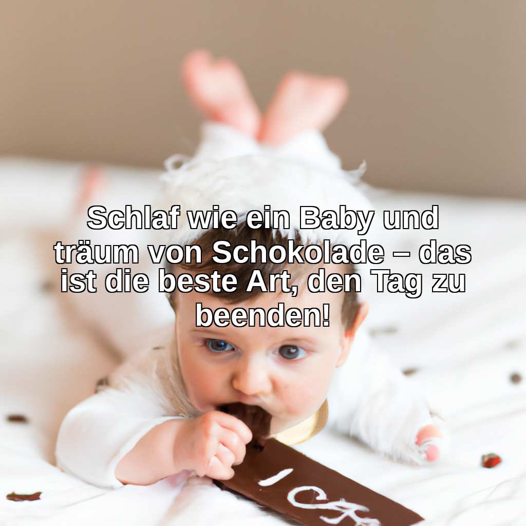 Schlaf wie ein Baby und träum von Schokolade – das ist die beste Art, den Tag zu beenden!