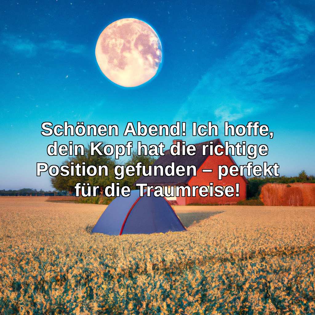 Schönen Abend! Ich hoffe, dein Kopf hat die richtige Position gefunden – perfekt für die Traumreise!